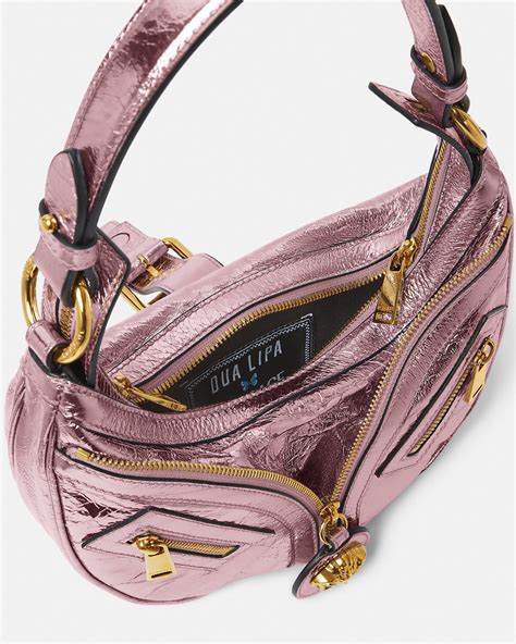 versace pink metallic bag|Versace signature bag.